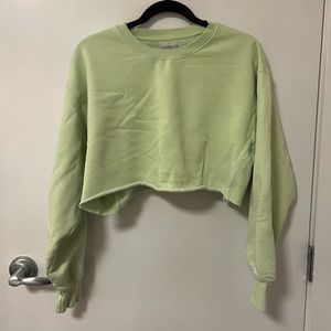 Aritzia TNA green cozy fleece pullover sweater